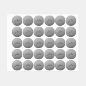 Étiquettes Écriture de texte noir éditable de script moderne (Feuille)