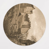 Étiquettes Edinburgh Castle Sepia Photograph (Design 1)