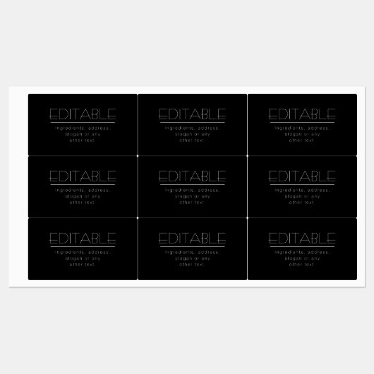 Étiquettes Élégant Aquarelle multi-usage Noir & Blanc (Feuille)