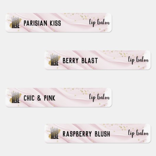 Étiquettes Élégant Baume Lip Rose Aquarelle Avec Logo (Groupe)