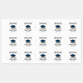 Étiquettes Elegant Black and White Personalized Graduation La (Feuille)