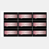Étiquettes Elégant Blush Faux Rose Gold | Nom et initiales (Feuille)