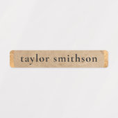 Étiquettes Elegant Classy Taupe Luxe Ajouter Votre Nom École (Design 1)