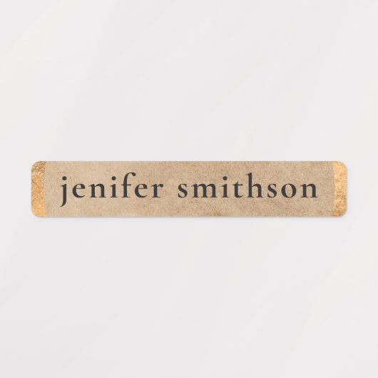 Étiquettes Elegant Classy Taupe Luxe Ajouter Votre Nom École (Design 3)