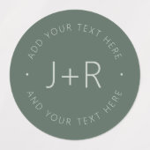 Étiquettes Élégant Couples Monogramme Texte Étanche (Design 1)