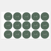 Étiquettes Élégant Couples Monogramme Texte Étanche (Feuille)