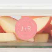 Étiquettes Élégant Couples Monogramme Texte Étanche (Apposé)