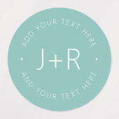 Étiquettes Élégant Couples Monogramme Texte Étanche (Design 2)