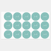 Étiquettes Élégant Couples Monogramme Texte Étanche (Feuille)