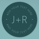 Étiquettes Élégant Couples Monogramme Texte Étanche