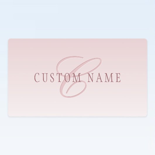 Étiquettes Élégant lettrage et monogramme | Rose Ombre