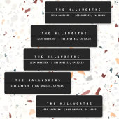 Étiquettes Élégant minimaliste imperméable noir et blanc