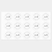 Étiquettes Élégant Monogramme et texte étanche (Feuille)