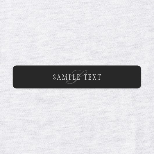 Étiquettes Élégant Monogramme personnalisable | Noir gris bla (Design 2)
