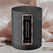 Étiquettes Élégant Noir & Rose Or Mince Candle Vertical Jar