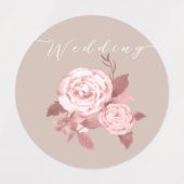 Étiquettes Élégant Rose chic Mariage (Design 1)