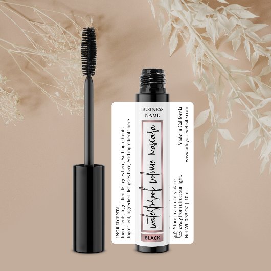 Étiquettes Elégant Rose Lash Serum Cosmétique Tube Mascara