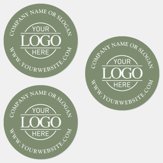 Étiquettes Elegant Sage Green Business Logo Promotional (Groupe)