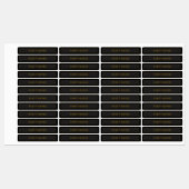 Étiquettes Elegant Script Monogram Black & Gold (Feuille)