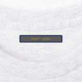 Étiquettes Élégant Script Monogram Dark Navy Blue Grey & Gold (Apposé)