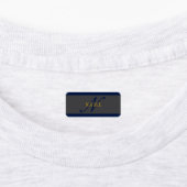 Étiquettes Élégant Script Monogram Dark Navy Blue Grey & Gold (Apposé)