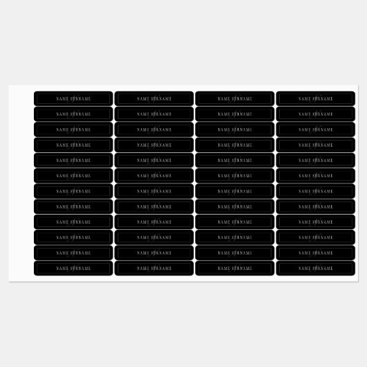 Étiquettes Élégant Script Monogramme modifiable noir gris bla (Feuille)