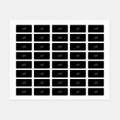 Étiquettes Élégant Script Monogramme modifiable noir gris bla (Feuille)
