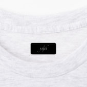 Étiquettes Élégant Script Monogramme modifiable noir gris bla (Apposé)
