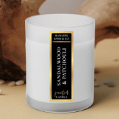 Étiquettes Élégante Bougie de démonstration simple en noir et