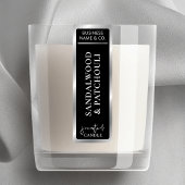 Étiquettes Élégante Bougie simple en noir et argent tamper