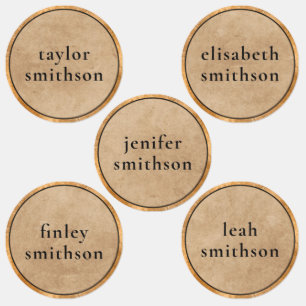 Étiquettes Élégante Classe Taupe Luxe Ajoutez Votre Nom École