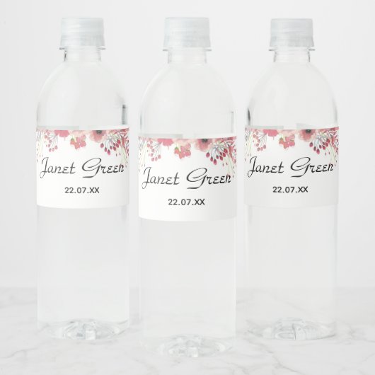 Étiquettes élégantes de bouteille d'eau de douche (Bouteilles)
