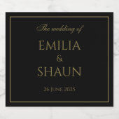 Étiquettes élégants Black and Gold Liquor (Étiquettes simples)