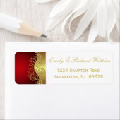 Étiquettes élégants de Red and Gold Swirl (En situation)