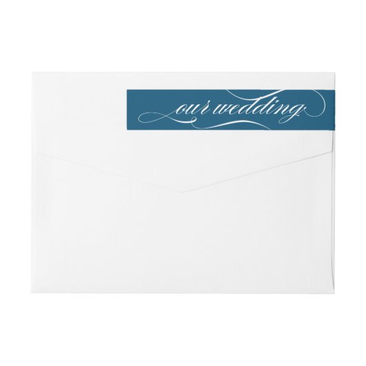 Étiquettes élégants de script Wraparound| Marine e (Dos)