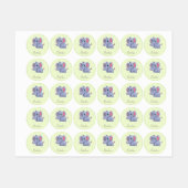 Étiquettes Éléphant gris mignon vert (Feuille)