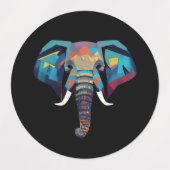 Étiquettes Eléphant mignon faible poly illustration (Design 1)