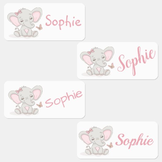 Étiquettes Eléphants mignons (Groupe)