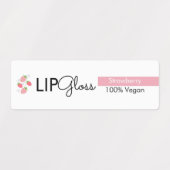 Étiquettes Emballage de marque de la fraise brillante de lèvr (Design 1)
