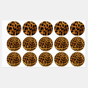 Étiquettes empreinte de léopard brun chic motif à la mode