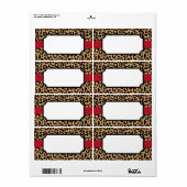 Étiquettes Empreintes de léopard animaux (Feuille entière)