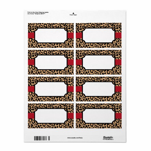 Étiquettes Empreintes de léopard animaux (Feuille entière)