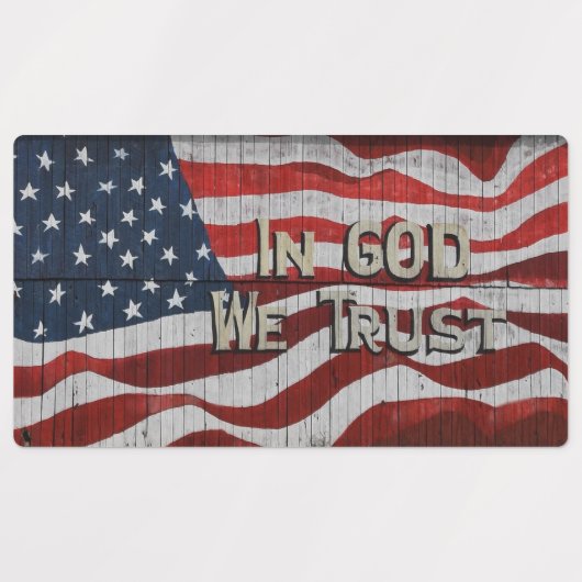 Étiquettes En Dieu, nous faisons confiance à Rustic Barque Am (Design 1)