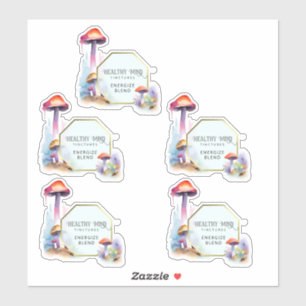 étiquettes en forme de champignon de 2,7 x 2,9 pou