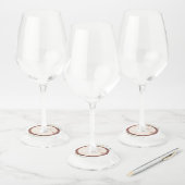 Étiquettes en verre de vin rond, matte standard (Lot)
