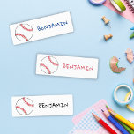 Étiquettes Enfant Nom du sport de base-ball<br><div class="desc">Étiquettes de baseball sportif moderne avec nom. De mignons étiquettes sportifs avec un nom - une excellente façon de personnaliser les carnets, jouets, chaussures, sacs à dos, vêtements et tout ce qui quitte la maison. Ce design simple et mignon comporte un baseball et un nom personnalisé. Idéal pour les tout-petits,...</div>