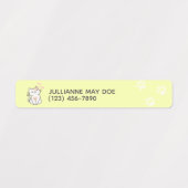 Étiquettes Enfants Nom et téléphone Cute Chat étanche (Design 1)