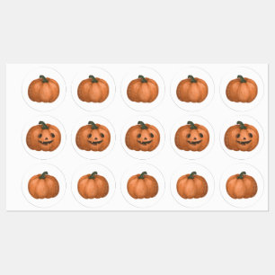 Étiquettes Ensemble d'autocollants Citrouille d'Halloween, de