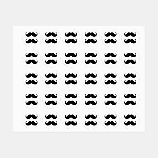 Étiquettes Ensemble Moustache (Feuille)