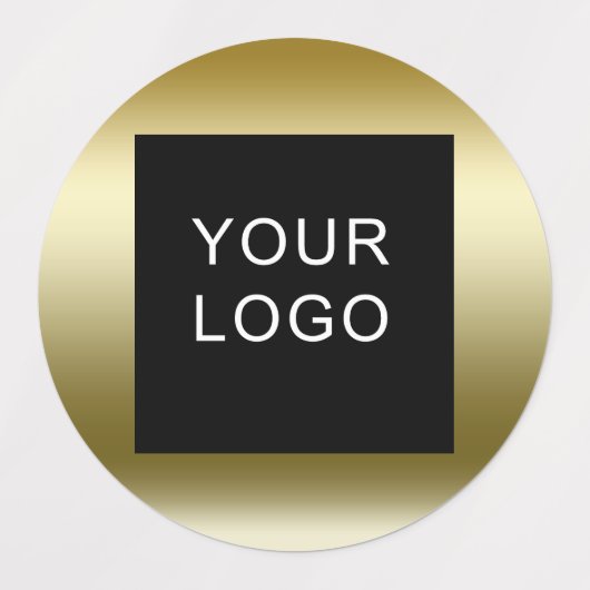 Étiquettes Entreprise Petit Logo Design Faux Gold (Design 2)
